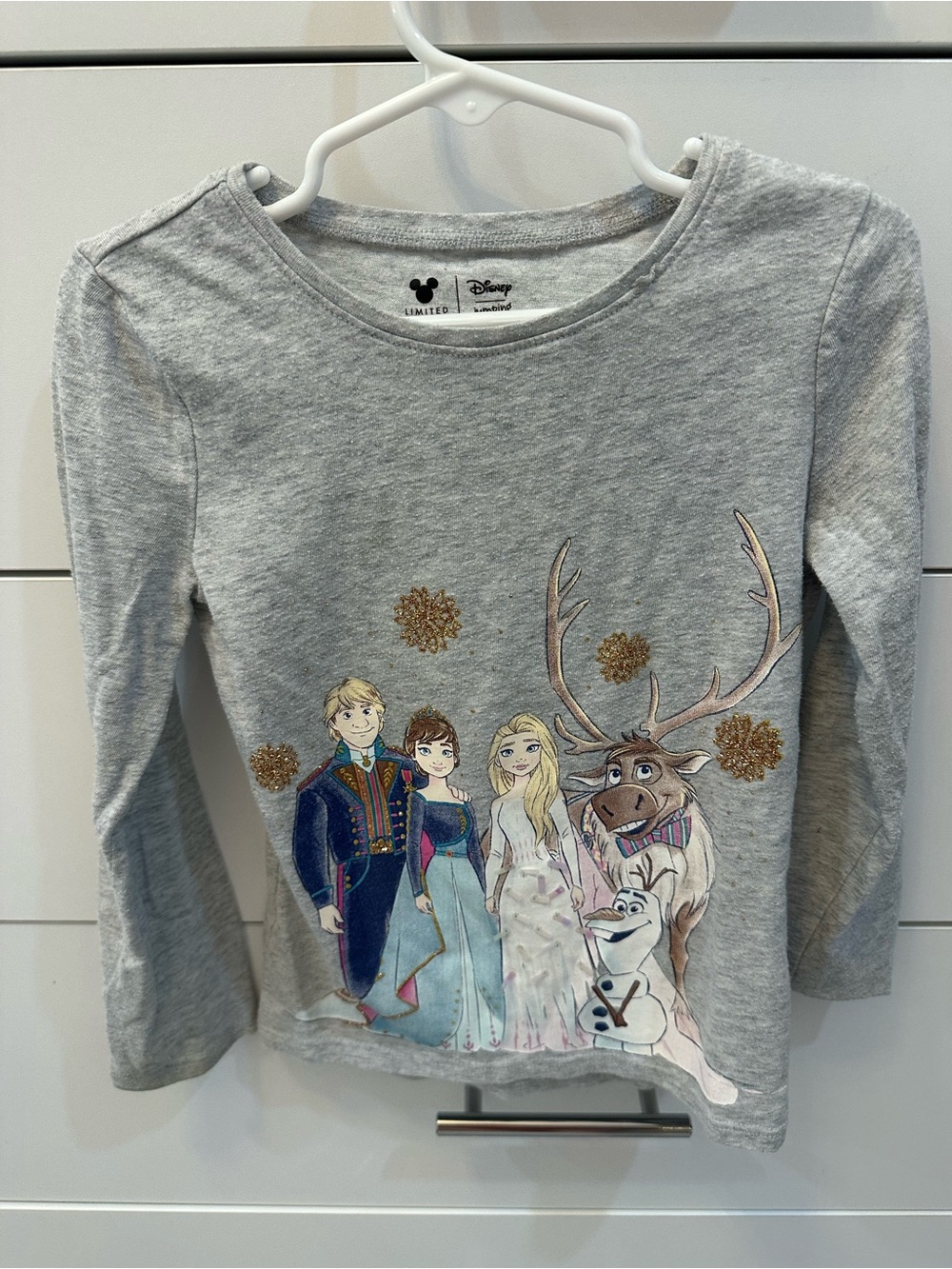 Disney Frozen Gray Girls' Long-Sleeve Top Size 5